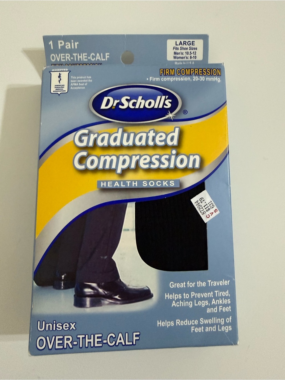 Dr. Scholl's Black Over-The-Calf Graduated Compression Socks